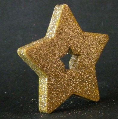 12 Stück Glitter Ornamente Stern Goldene Glitzer 6cm mit weihnachtliche Dekorationen