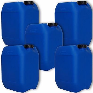 Plasteo 5x10L Kanister, Wasserkanister, Behälter, Blau Trinkwasser NEU