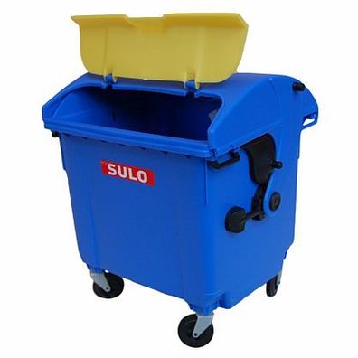 Mini Müllcontainer blau Tischmülleimer Stiftehalter Stifteköcher 1100L Deko (22103)