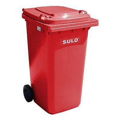 1x SULO Mülltonne Abfalltonne Müllbehälter 80 Liter Rot NEU Recycling Behälter 22126