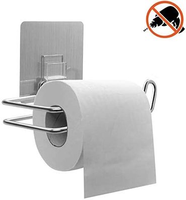 Edelstahl Toilettenpapier Halter ohne Bohren selbstklebend WC Papier Klorolle