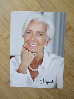 EZB Präsidentin der Europäischen Zentralbank Christine Lagarde - handsign. Autogramm!
