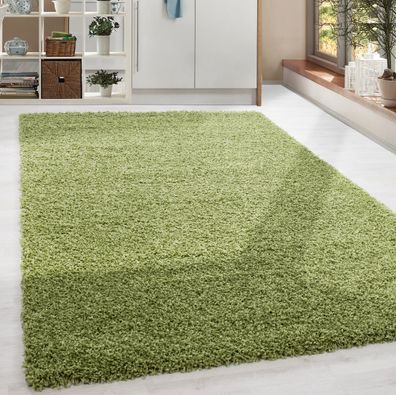 Shaggy Hochflor Langflor Teppich Soft Wohnzimmerteppich Farbe Grün Einfarbig
