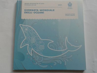 Original KMS 2020 San Marino im Folder/ Blister mit 5 euro Silber Weltmeere Delphin