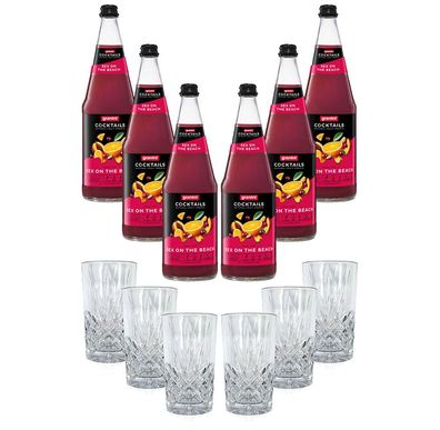 Mixcompany Set - 6x Longdrink Glas Kristall Optik + 6er Set Granini Sex on the