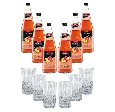 Mixcompany Set - 6x Longdrink Glas Kristall Optik + 6x Granini Planters Punch A