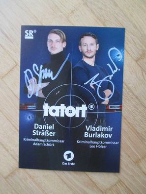 SR Tatort Schauspieler Daniel Sträßer & Vladimir Burlakov handsignierte Autogramme!!!