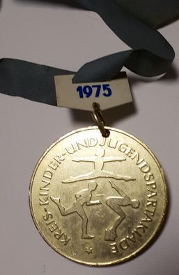 DDR Medaille Kreis-Kinder-und Jugendspartakiade 1975 goldfarben