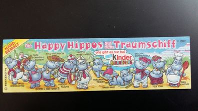 Ü - Ei Beipackzettel Die Happy Hippos auf dem Traumschiff1992