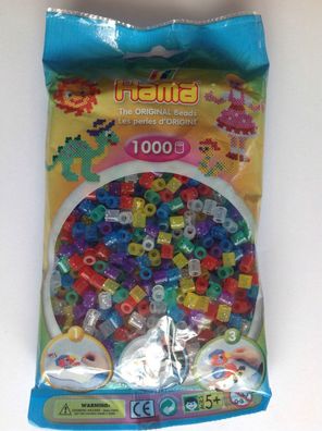 1000 Hama Bügelperlen Glitzer Farbmischung Nr. 207-54, für Stiftplatten, Perlen 5mm