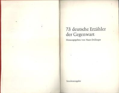 Hans Dollinger [Hrsg.]: 73 deutsche Erzähler der Gegenwart (1967) Scherz