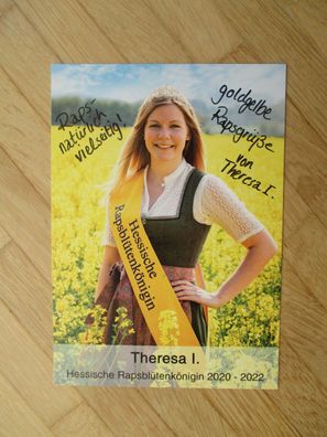 Hessische Rapsblütenkönigin 2020-2022 Theresa I. - handsigniertes Autogramm!!!