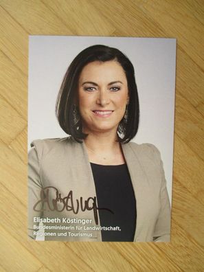 Österreich ÖVP Bundesministerin Elisabeth Köstinger - handsigniertes Autogramm!!