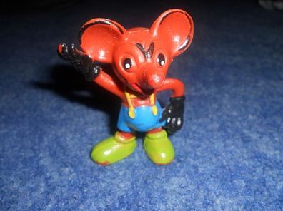 kleine MIcky Maus-Spielfigur aus Kunststoff - blaue Hose, braune Figur