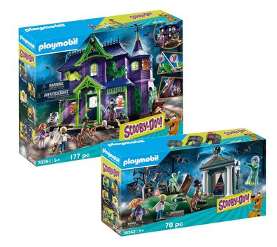 Playmobil Scooby Doo 70361 Geisterhaus + 70362 Friedhof - neu, ovp