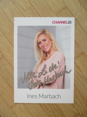 Channel21 Fernsehmoderatorin Ines Marbach - handsigniertes Autogramm!!!