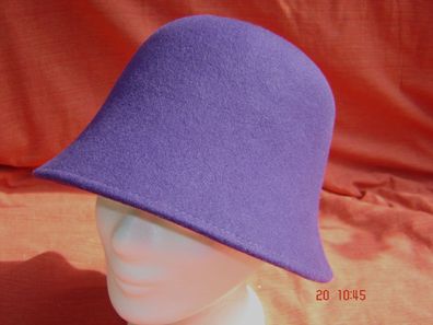 Damenhut stylischer Hut dunkellila süße Glocke Rollhut knautschbar p