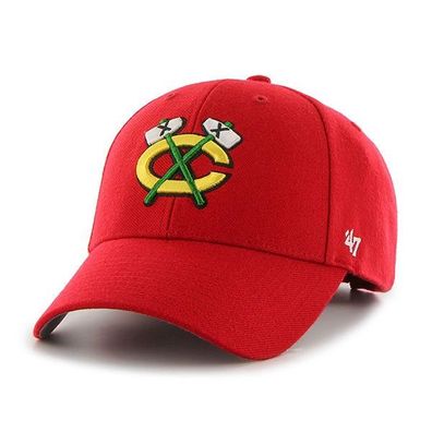 NHL Chicago Blackhawks Cap Basecap 47Brand Baseballcap MVP rot 888442734406 Kappe