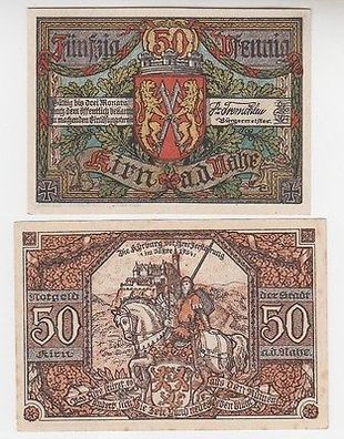 2 Banknoten Notgeld Stadt Kirn an der Nahe 1920