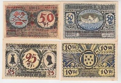 4 Banknoten Notgeld Gemeinde Volkstedt 1921