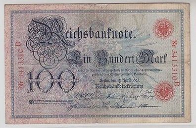 100 Mark Reichsbanknote 17. April 1903, Rosenberg Nr.20 Erhaltung III+