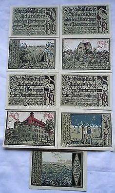 9 Banknoten Notgeld Stadtsparkasse Aschersleben 1921