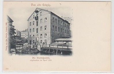 57965 Ak Leipzig die Barfussmühle abgebrochen im April 1898
