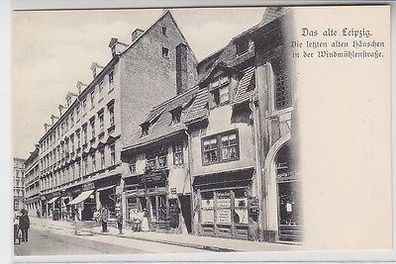 63420 Ak Leipzig die letzten alten Häuschen in der Windmühlenstraße um 1907