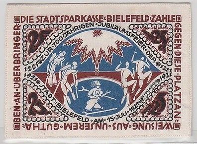 25 Mark Banknote Inflation Seide 1921 Kassenfrisches Bielefelder Notgeld