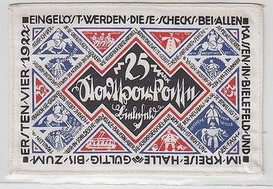 25 Mark Banknote Inflation Seide 1921 Kassenfrisches Bielefelder Notgeld