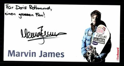 Marvin James Autogrammkarte Original Signiert Snowboard ## BC G 30656