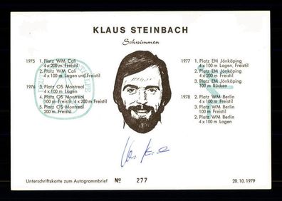 Klaus Scheinbach Autogrammkarte Original Signiert Schwimmen ## BC G 30677