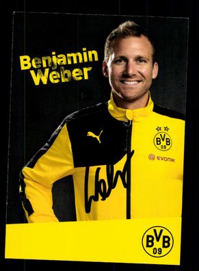 Benjamin Weber Autogrammkarte Borussia Dortmund 2015-16 Original Sign + A 158628