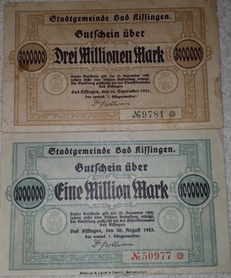 Gutscheine der Stadtgemeinde Bad Kissingen 1923