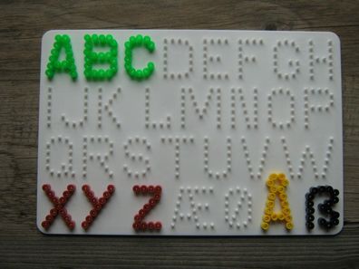 Stiftplatte Buchstaben ABC Nr. 272, f. Hama Bügelperlen midi, Perlen Zahlen Schule