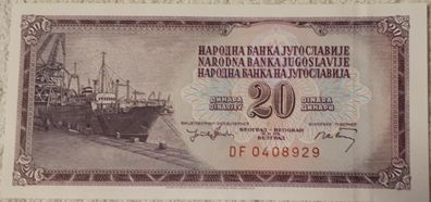 Banknote Jugoslawien 20 Dinar