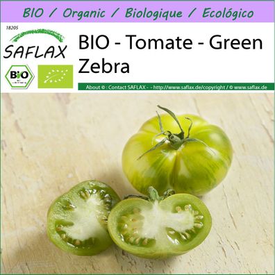 SAFLAX - BIO - Tomate - Green Zebra - Solanum - 10 Samen