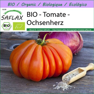 SAFLAX - BIO - Tomate - Ochsenherz - Solanum - 10 Samen