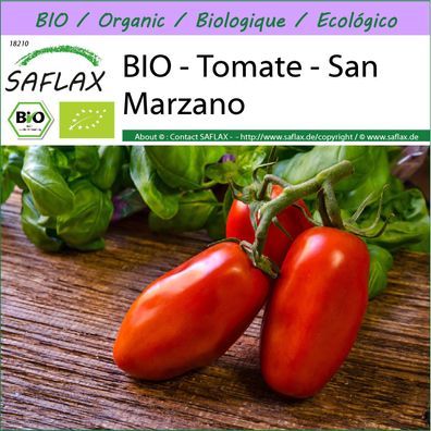 SAFLAX - BIO - Tomate - San Marzano - Solanum - 15 Samen