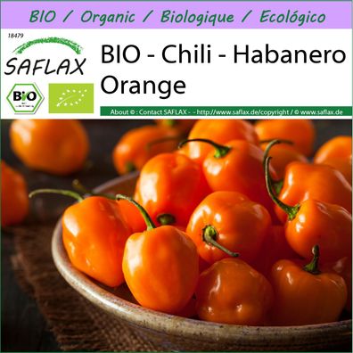 SAFLAX - BIO - Chili - Habanero Orange - Capsicum - 20 Samen