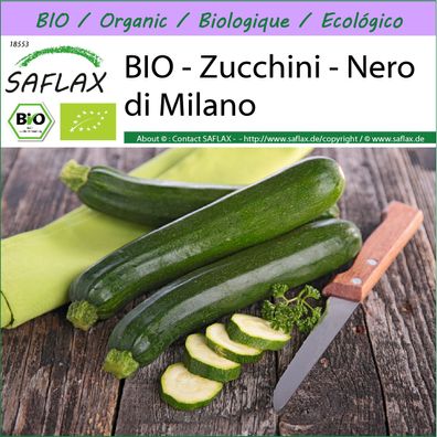 SAFLAX - BIO - Zucchini - Nero di Milano - Cucurbita - 6 Samen