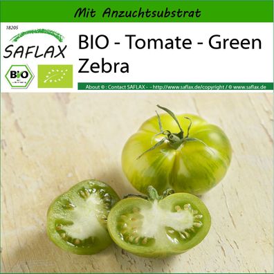 SAFLAX - BIO - Tomate - Green Zebra - Solanum - 10 Samen