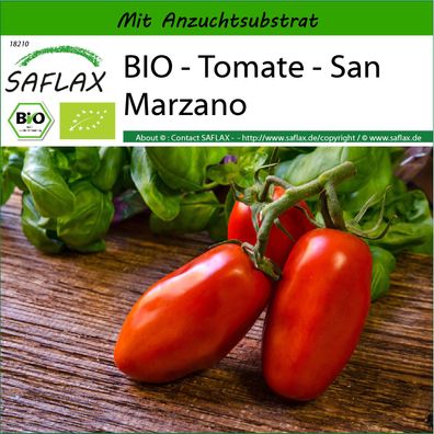 SAFLAX - BIO - Tomate - San Marzano - Solanum - 15 Samen