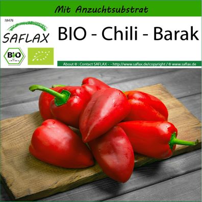 SAFLAX - BIO - Chili - Barak - Capsicum - 15 Samen