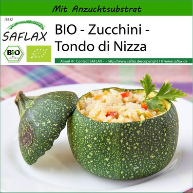 SAFLAX - BIO - Zucchini - Tondo di Nizza - Cucurbita - 5 Samen