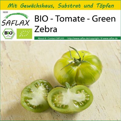 SAFLAX Anzucht Set - BIO - Tomate - Green Zebra - Solanum - 10 Samen
