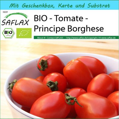 SAFLAX Geschenk Set - BIO - Tomate - Principe Borghese - Solanum - 10 Samen