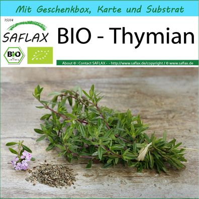 SAFLAX Geschenk Set - BIO - Thymian - Thymus - 800 Samen