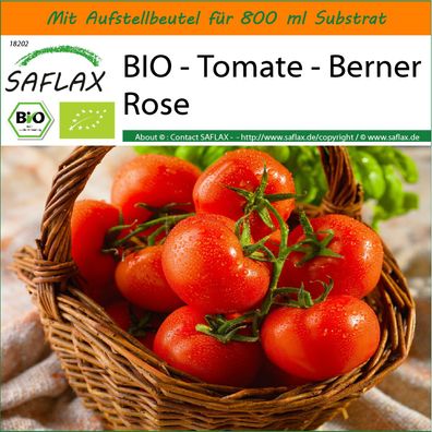 SAFLAX Garden in the Bag - BIO - Tomate - Berner Rose - Solanum - 10 Samen
