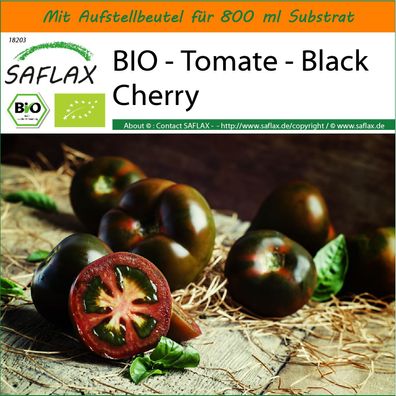 SAFLAX Garden in the Bag - BIO - Tomate - Black Cherry - Solanum - 10 Samen